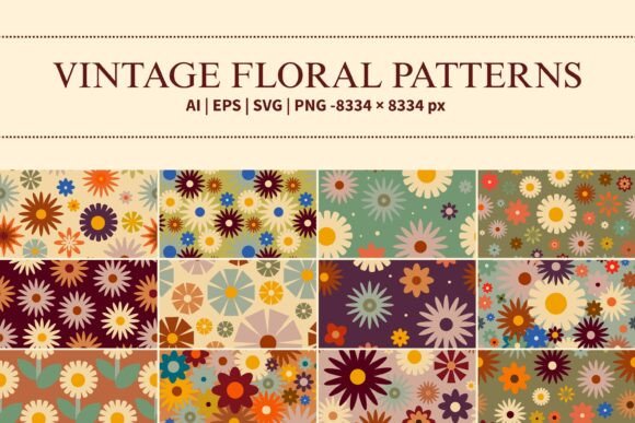 Download Vintage Floral Patterns Pack - Vintage floral patterns Collection