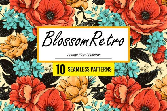 Download BlossomRetro - Vintage Floral Patterns - Vintage floral patterns Collection