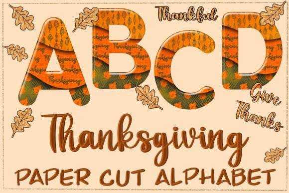 Download Thanksgiving Paper Cut Alphabet-Part 2 - Thanksgiving paper Collection