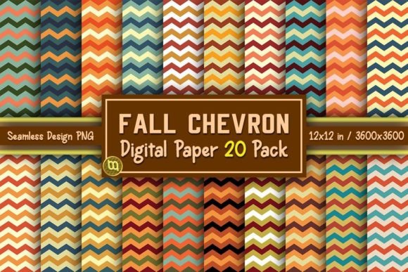 Download Fall Chevron Thanksgiving Paper 20 Pack - Premium Resources