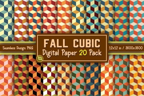 Download Fall Cubic Thanksgiving Paper 20 Pack - Premium Resources