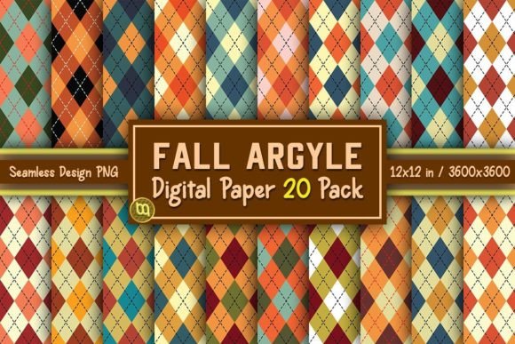 Download Fall Argyle Thanksgiving Paper 20 Pack - Premium Resources