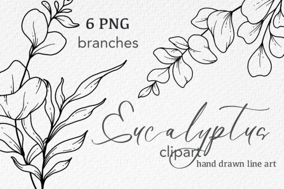 Download Eucalyptus Branches LINE ART. Eucalyptus - Branches Collection