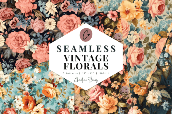 Download Vintage Floral Patterns Mini Pack - Vintage floral patterns Collection