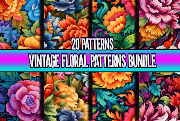 Download Vintage Floral Patterns Bundle - Vintage floral patterns Collection